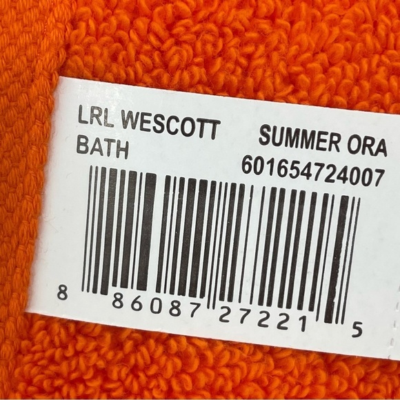 Ralph Lauren Wescott Summer Orange set of 2 Bath Towels NWT - Picture 7 of 8